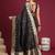Black black floral zari silk blend heavy work banarasi saree with unstiched blouse