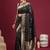 Black black floral zari silk blend heavy work banarasi saree with unstiched blouse