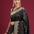 Black black floral zari silk blend heavy work banarasi saree with unstiched blouse