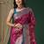 Magenta magenta ethnic motifs embroidered silk blend heavy work banarasi saree unstiched blouse