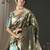 olive woven design zari organza banarasi saree