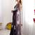 purple women floral embellished sequinned organza saree