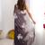 purple women floral embellished sequinned organza saree