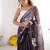 purple women floral embellished sequinned organza saree