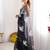 black floral embroidered sequinned organza saree
