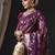 magenta woven design zari organza banarasi saree
