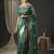 teal woven design zari organza banarasi saree