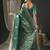 teal woven design zari organza banarasi saree