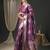 magenta woven design zari organza banarasi saree