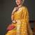 yellow ethnic motifs woven design zari georgette kanjeevaram saree
