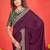 Purple embellished beads and stones saree