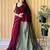 burgundy cotton blend saree with blouse piece