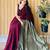 burgundy cotton blend saree with blouse piece