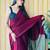burgundy cotton blend saree with blouse piece