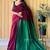 maroon cotton blend saree with blouse piece