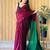 maroon cotton blend saree with blouse piece