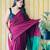 maroon cotton blend saree with blouse piece