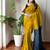 mustard cotton blend saree with blouse piece