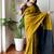 mustard cotton blend saree with blouse piece