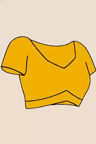mustard cotton blend saree with blouse piece