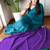 teal cotton blend saree with blouse piece