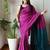 burgundy cotton blend solid saree
