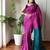 burgundy cotton blend solid saree