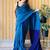 blue woven design cotton blend saree with unstitched blouse piece
