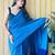 blue woven design cotton blend saree with unstitched blouse piece