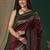 Maroon maroon ethnic motifs zari silk blend banarasi saree unstiched blouse