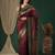 Maroon maroon ethnic motifs zari silk blend banarasi saree unstiched blouse