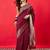 Burgundy woven design zari silk blend banarasi saree