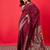 Burgundy woven design zari silk blend banarasi saree