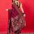 Burgundy woven design zari silk blend banarasi saree