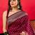 Burgundy woven design zari silk blend banarasi saree