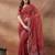 maroon embroidered embellished beads and stones georgette saree