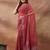 maroon embroidered embellished beads and stones georgette saree