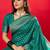 teal woven design zari banarasi silk blend saree