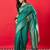 teal woven design zari banarasi silk blend saree