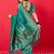 teal woven design zari banarasi silk blend saree