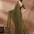 olive embroidered embellished georgette saree