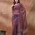 purple embroidered embellished georgette saree