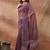 purple embroidered embellished georgette saree