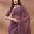 purple embroidered embellished georgette saree