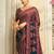 navy blue ethnic motifs poly georgette designer saree