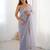 lavender embellished border sequinned net saree