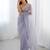 lavender embellished border sequinned net saree