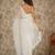off white embroidered embellished beads and stones net saree