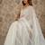 off white embroidered embellished beads and stones net saree