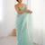 turquoise beads and stones embellished net party wear saree